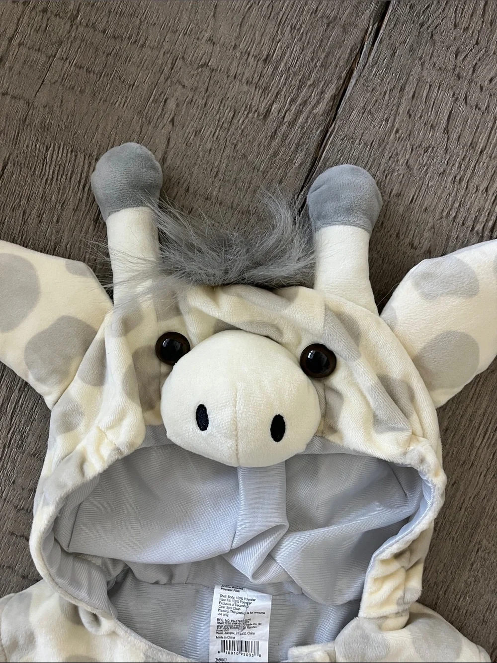 Target Giraffe Hooded Baby Romper Costume 12-18 months